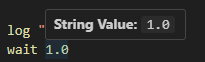 VS Code showing the string value of a token on hover.