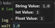 VS Code showing all coercable types of a token on hover.